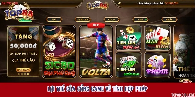 Lợi thế cạnh tranh của cổng game bài về mặt hợp pháp và sự an toàn